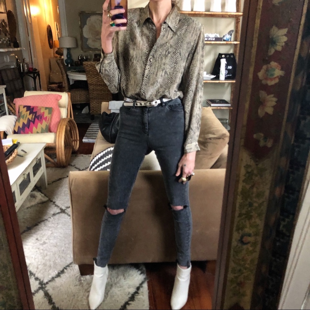 Vintage silk python print blouse - Picture 6 of 7